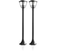 PHILIPS Poteau extérieur MyGarden Creek noir (nécessite 1 ampoule E27 de 60 watts) (Lot de 2)