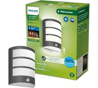 Philips Python UltraEfficient, Applique d'extérieur 3,8 W, 2700 K, antracite, détecteur de mouvement, IP44 résistante aux intempéries