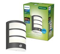 Philips Python UltraEfficient, Applique d'extérieur 3,8 W, 2700 K, antracite, détecteur de mouvement, IP44 résistante aux intempéries