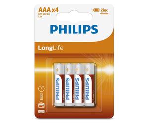 Philips R3 AAA-longue durée de vie de la batterie (4 pcs, AAA), Batteries + piles
