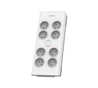 Philips - Rallonge multiprise parasurtenseur, 8 prises - 2m - Blanc