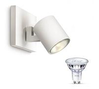 Philips Runner Spot en saillie (Blanc) - Lumière blanche chaude - Spot mural ou Spot en saillie avec 1 point lumineux - GU10 - SceneSwitch - Facilement dimmable avec votre interrupteur classique