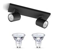 Philips Runner Spot en saillie (Noir) - Lumière blanche chaude - Spot en saillie avec 2 point lumineux - GU10 - SceneSwitch - Facilement dimmable avec votre interrupteur classique