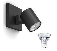 Philips Runner Spot en saillie (Noir) - Lumière blanche chaude - Spot mural ou Spot en saillie avec 1 point lumineux - GU10 - SceneSwitch - Facilement dimmable avec votre interrupteur classique