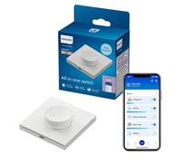 Philips Smart LED, Interrupteur à Variateur Intelligent, Blanc, Pack de 1 | Variateur d'intensité lumineuse, Bouton télécommande, Portée 15m, Rechargeable, Fonctionne sans Wi-Fi, Connexion via WiZ