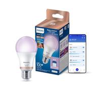 Philips Smart Lighting, Ampoule Connectée LED RGB A60, Culot E27, 1521 lm, Lumière Couleur et Blanc Réglable 2200-6500 K, Gradation Faible, Connected by WiZ, Alexa, Google Home, Apple Home