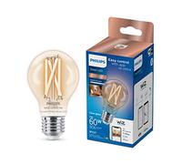 Philips Smart Lighting, Ampoule LED Connectée Filament A60, Culot E27, 806 lm, Lumière Blanche Réglable 2700-6500 K, Gradation Faible, Connected by WiZ, Alexa, Google Home, Apple Home