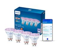 Philips Smart Lighting Ampoules GU10, Verre, RVB, Pack de 4