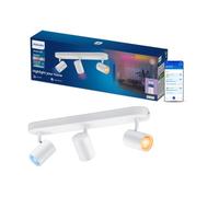 Philips Smart Lighting Spot GU10 x3, Blanc | Multicolore et Blanc Réglable 2200-6500 K, Luminaire, Plafonnier, Smart LED, 345 lm x3, Connected by WiZ, Maison Connectée