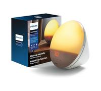 Philips SmartSleep Wake-up Light - Lampe de réveil, Simulation colorée du lever de soleil, 20 niveaux de luminosité, 6 sons naturels, Fonction d’éclairage nocturne, Modèle HF3521/01