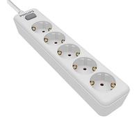 Philips SPN1142WA/10 - Steckdosenleiste mit 5 Steckdosen, Ein-/Ausschalter, geflochtenes Netzkabel 1,5 m (hohe Festigkeit) - Weiß