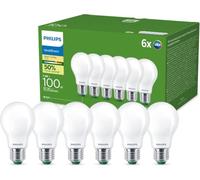 PHILIPS UltraEfficient, Ampoule LED A60, Culot E27, Pack de 6, Blanc Chaud | Ampoule LED Basse consommation 1535 Lumens, 100W, Confort visuel, Durée de vie 25000h, Ampoule non transparente