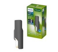 PHILIPS UltraEfficient, Applique murale Fira, 800 lm, Anthracite | Applique Murale, LED Intégrée, Blanc Chaud 2700K, IP44 Résistante aux Intempéries, Revêtement anti-corrosion, 4.3W