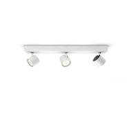 Philips LED, Plafonnier sur rails à 3 Spots LED Star, Blanc | Éclairage plafond Intérieur 3 Spots, Intensité variable 2200-2700K, Technologie EyeComfort, Tête de spot ajustable, 3x4.5W