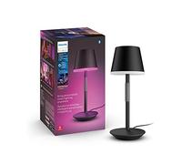 Philips White and Color Ambiance, lampe à poser portable Hue Go Portable Noire, lampe connectée Philips Bluetooth, 370 lm, 16 millions de couleurs, compatible Alexa, Google Assistant et Apple Homekit