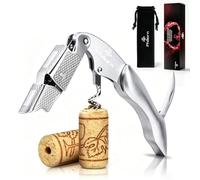 PHILORN Tire-Bouchon Professionnel, Bois et Bouteille en Acier Inoxydable Haut de Gamme, Couteau de Sommelier, Coupe-Capsule, Choix de Serveur Mondial, Barman, Sommelier (argent)