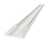 PhIree Glissière de Fenêtre Avec Crochets 1-4M, Double Rail Conjoint À Rideau Robuste, Rails En Aluminium, Silence, Blanc/Noir/White/3.1M/10Ft