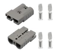 PHITUODA Lot de 2 connecteurs rapides de batterie 50 A, 600 V gris, connecteur pour treuil, remorque, camping-car, solaire, 6/8/10/12 AWG, bornes en cuivre plaqué argent