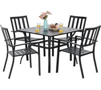 PHIVILLA Ensemble de meubles de jardin 4 pièces métal Outdoor Bistro Résistant aux intempéries