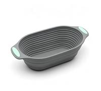 PHMING Gris Ovale 12 Pouces Pliable Moules à Pain Réutilisables en Silicone | 29,9 cm Moule à Cake, Moule Cake Silicone, Adapté à La Cuisson et à La Fermentation du Pain Fait Maison etc