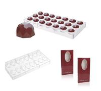 PHMING Lot de 2 Moule pour Chocolat Transparent 3D, Bonbons pour Chocolat, | 2 Moule à Chocolat de Styles Différents, Pralines, Biscuits et Desserts, Idéal pour Décorations de Gâteaux et DIY