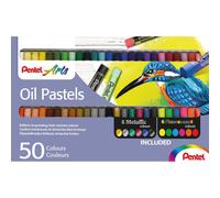 Pentel Pastels à l'huile PHN – Lot 50, 50 couleurs métallisées et néon