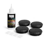 PHOBI Appât Fourmis Liquide 50 g + 4 Stations d’Appât Teskad Noires - Pack Anti-Fourmis avec 4 Patchs Adhésifs, Gel Appât Fourmis, Usage Intérieur et Extérieur Autour des Habitations