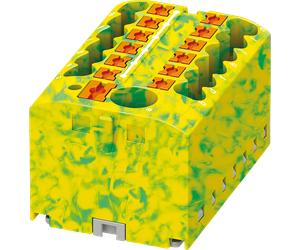PHOE 1091671 - Bloc de distribution PTFIX, 12 x 2,5, vert-jaune