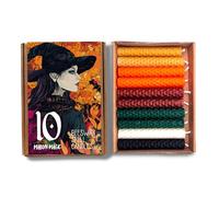 Phoenix Candle Company Lot de 10 bougies en cire d'abeille de 10 cm (Mabon), 10CANDLES