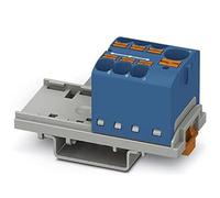 PHOENIX CONTACT Bloc de distribution PTFIX 10/6X4-NS35 BU, 800 V, 63 A, nombre de connexions 7, section 0,2 mm²-6 mm², AWG 24-10, largeur 28,6 mm, bleu, 1 pièce
