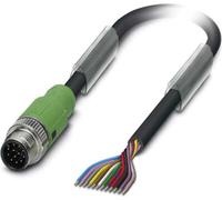 Phoenix Contact M12 Câble capteur PVC 12 pôles broche droite codage A, longueur 5,0 mètres noir intense RAL 9005, câble