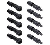 Phoenix Contact Sunclix Lot de 5 Paires de Connecteurs Solaires PV-C3M-S | Fiches et femelles photovoltaïques noir pour câbles 2,5, 4 et 6 mm2, raccord à ressort rapide sans outils, 1100 V et 40 A