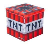 phoenix group AG Minecraft Boîte de rangement originale avec espace de rangement, cube TNT, rouge, 30 x 30 cm