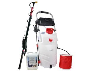 PHOENIX - Pack Pro Sprayer Evo | Pulverisateur Electrique 35L - 2 Batteries + Anti-Mousse 5L/10/20L + Perche Telescopique Evo 5,4m + Jeu de 4 Buses, Idéal pour Nettoyer mousses récalcitrantes (10L)