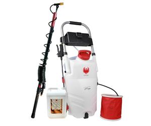 PHOENIX - Pack Pro Sprayer Evo | Pulverisateur Electrique 35L - 2 Batteries + Hydrofuge 5L/10/20L + Perche Telescopique Evo 5,4m + Jeu de 4 Buses, Idéal pour protéger Contre Eau, huiles, Graisses (5L)