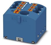 Phoenix Safe PTFIX 6/6X2,5 BU Verteilerblock, Grundklemme mit Einspeisung, 450 V, 24 A, Anzahl der Anschlüsse 7, Querschnitt 0,14 mm²-4 mm², AWG 26-12, Breite 25,6 mm, Höhe 21,7 mm, Blau, 1 Stück