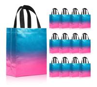 PHOGARY 12Pcs Sacs Cadeaux Grand Format avec Poignées, Sac Réutilisables Emballage Cadeau Pochette, Sac Cadeau en Tissu Non Tissé pour la Livraison de Cadeaux, Mariage, Anniversaire