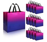 PHOGARY 12Pcs Sacs Cadeaux Grand Format avec Poignées, Sac Réutilisables Emballage Cadeau Pochette, Sac Cadeau en Tissu Non Tissé pour la Livraison de Cadeaux, Mariage, Anniversaire