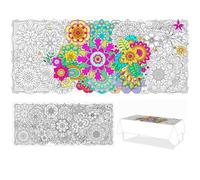 PHOGARY Coloriage Geant Enfant, Poster Géant Nappe a Colorier Mandala, Grande Mandalas a Colorier Adulte Créative, Art de Gribouillage Cadeau d'Anniversaire DIY Activité, 24" x 55"