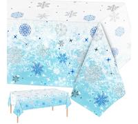 PHOGARY Nappe Reine des Neiges Anniversaire Décorations d’Hiver Fournitures de fête Nappes en Plastique Jetables, 54 x 108 inch (2)