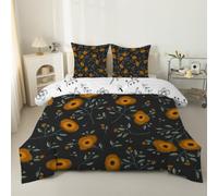 phonxia Couette 220x240 4 Saisons, Impression Vintage sans Housse Réversible Légère Imprimée Tempérée pour Lit 2 Personnes Style Japonais - Edredon Duvet 240x220 Branches Fleuries Noires C61