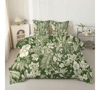 phonxia Couette 220x240 cm Fleurs Jaunes - Toutes Saisons Couette 240x220 Réversible sans Houss Champêtre - Duvet 2 Personnes - Edredon Imprimée et 2 Taies d'oreiller 65x65 cm Vert Sauge C29