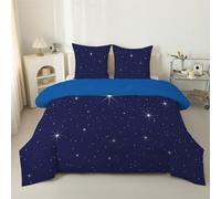 phonxia Couette 90x190 Enfant, Étoile Legere, Bleu Tempérée 4 Saisons - Couette Imprimée 1 Personne sans Houss et 2 Taies d'oreiller 65x65 cm S42