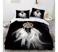 phonxia Housse de Couette 1 Personnes 90x190 Attrape RêVe Blanc Parure de lit Enfant pour Adulte et Adolescents Parure de Lit 90x190 avec Fermeture Éclair et 2 Taies d'oreiller 65x65…