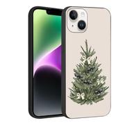 Phoona Noël Coque Étui Cover Case Housse pour iPhone 14 Plus 6.7" Aesthetic Motif Sapin Vert Nœud Papillon Blanc Anti-Chute Protection Objectif Anti-poussière,Noir pour Femmes Filles