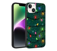 Phoona Noël Coque Étui Cover Case Housse pour iPhone 16 Plus 6.7",Silicone Souple Protection Antichoc Antipoussière Objectif,Motif Aesthetic Lumières Décoratives Colorées Fond Noir