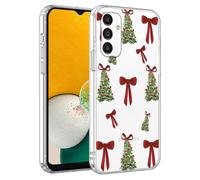 Phoona Noël Coque Étui Cover pour Samsung Galaxy A55 5G 6.5" Case Housse Légère Anti-Choc Protection Objectif Anti-Poussière avec Motif Arbre Noël Nœud Rouge Design Aesthetic, Transparante