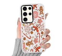 Phoona Noël Coque Étui pour Samsung Galaxy A26 5G 6.64" Cover Case Housse Anti-Choc Protection Objectif Anti-Poussière Résistante aux Rayures,Motif Aesthetic Canne Rose Biscuit,Transparante
