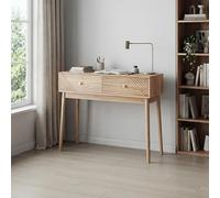phosir Table console étroite couleur chêne 100 x 35 x 80 cm Table de | Seulement 35 cm de profondeur : deux tiroirs anti-chute et étagères ouvertes gardent les clés, le courrier et les objets du
