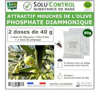 Phosphate Diammonique, appât naturel contre la mouche de l'olive, SOLU'CONTROL - Sachet de 80g
